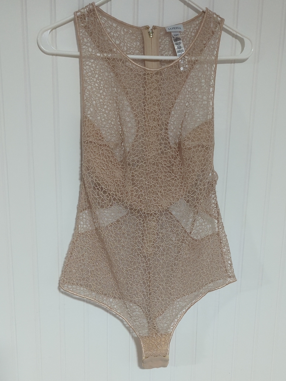 La Perla Sheer Lace Bodysuit in Nude Blush